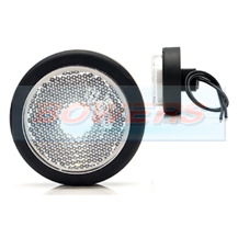 WAS W79RR 12v/24v White Front Round Push In LED Marker Light Lamp With Reflector